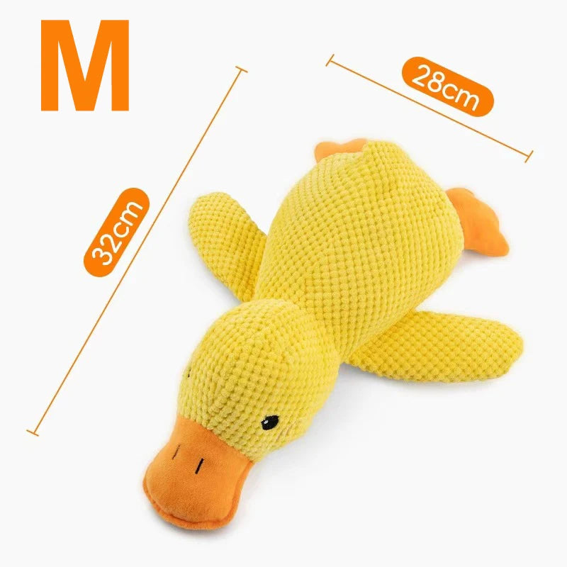 Adorable Cartoon Yellow Duck Plush Dog Toy - Bite Resistant with Soothing Sound for Playtime and Sleep