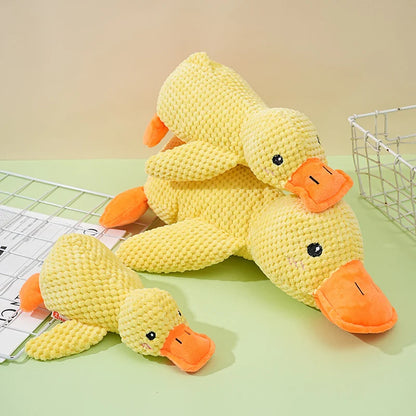 Adorable Cartoon Yellow Duck Plush Dog Toy - Bite Resistant with Soothing Sound for Playtime and Sleep
