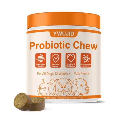 Delicious 8-In-1 Multivitamin Soft Chews for Dogs – Probiotics for Happy Tummies and Strong Immunity with Natural Pork Flavor