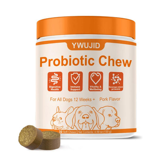 Delicious 8-In-1 Multivitamin Soft Chews for Dogs – Probiotics for Happy Tummies and Strong Immunity with Natural Pork Flavor
