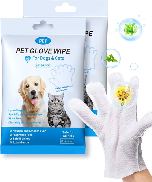Effortless Pet Care: Deodorizing Cleaning Wipes Gloves for Dogs and Cats - Perfect for Daily Grooming and Hygiene!