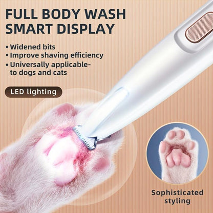 Ultimate Rechargeable Pet Hair Trimmer Kit - Cordless, Quiet, and Waterproof Grooming Clippers with LED Light for Dogs & Cats