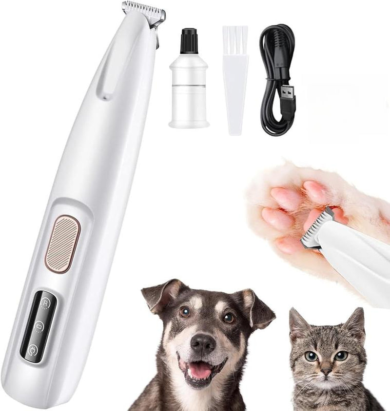 Ultimate Rechargeable Pet Hair Trimmer Kit - Cordless, Quiet, and Waterproof Grooming Clippers with LED Light for Dogs & Cats