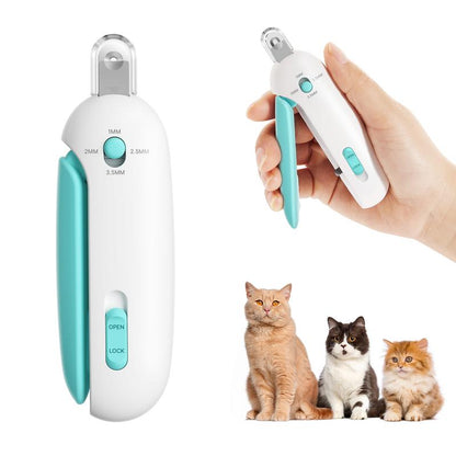 Potaroma Adjustable Cat Nail Clipper with Hidden Nail File - Effortless and Safe Toenail Trimming for Kittens and Indoor Cats in Stylish Blue