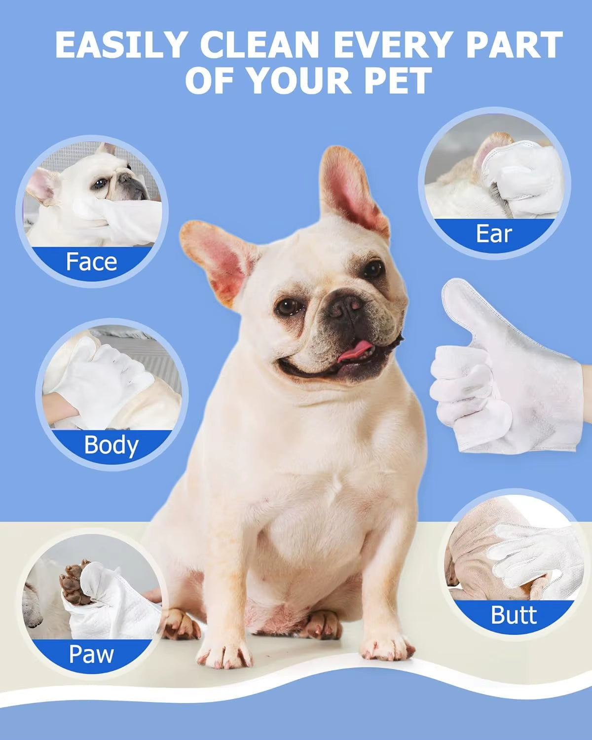 Effortless Pet Care: Deodorizing Cleaning Wipes Gloves for Dogs and Cats - Perfect for Daily Grooming and Hygiene!