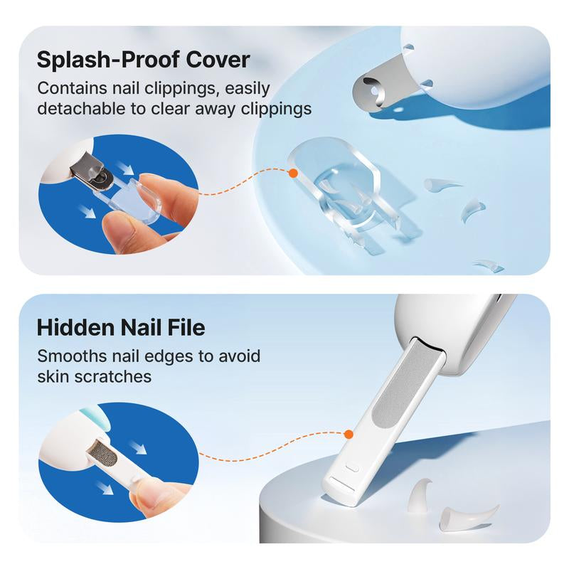 Potaroma Adjustable Cat Nail Clipper with Hidden Nail File - Effortless and Safe Toenail Trimming for Kittens and Indoor Cats in Stylish Blue