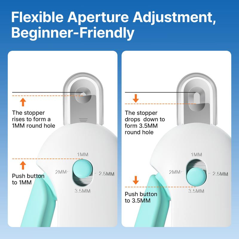 Potaroma Adjustable Cat Nail Clipper with Hidden Nail File - Effortless and Safe Toenail Trimming for Kittens and Indoor Cats in Stylish Blue