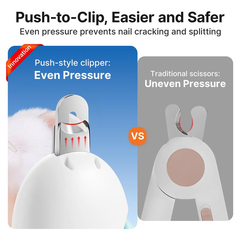 Potaroma Adjustable Cat Nail Clipper with Hidden Nail File - Effortless and Safe Toenail Trimming for Kittens and Indoor Cats in Stylish Blue