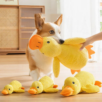 Adorable Cartoon Yellow Duck Plush Dog Toy - Bite Resistant with Soothing Sound for Playtime and Sleep