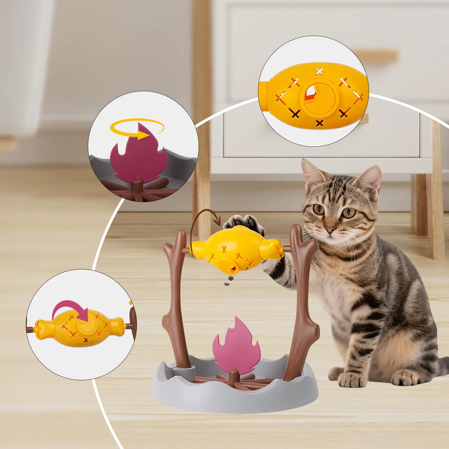 Engaging and Fun 360° Rotating Slow Feeder Toy for Cats and Dogs - Interactive Snack Dispenser for Playful Feeding