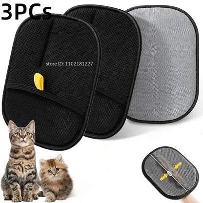 Effortless Pet Hair Removal: Reusable Double-Sided Grooming Gloves for Dogs and Cats - Perfect for Carpets and Sofas