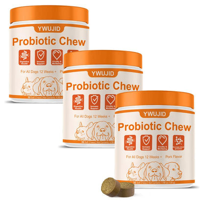 Delicious 8-In-1 Multivitamin Soft Chews for Dogs – Probiotics for Happy Tummies and Strong Immunity with Natural Pork Flavor