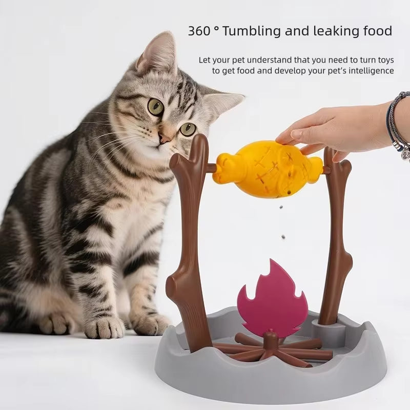 Engaging and Fun 360° Rotating Slow Feeder Toy for Cats and Dogs - Interactive Snack Dispenser for Playful Feeding