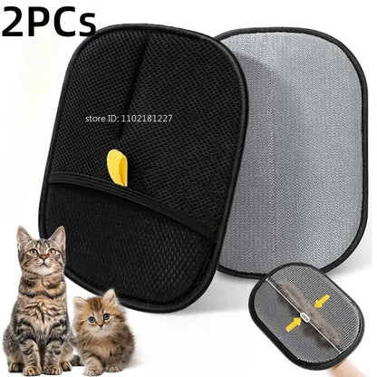 Effortless Pet Hair Removal: Reusable Double-Sided Grooming Gloves for Dogs and Cats - Perfect for Carpets and Sofas