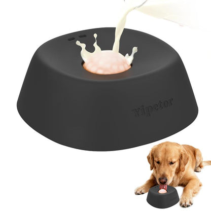Yipetor No-Spill Slow Feeder Dog Bowl with Rolling Ball - Ideal for Bone Broth, Yogurt, and Post-Surgery Nutrition for Dogs and Cats