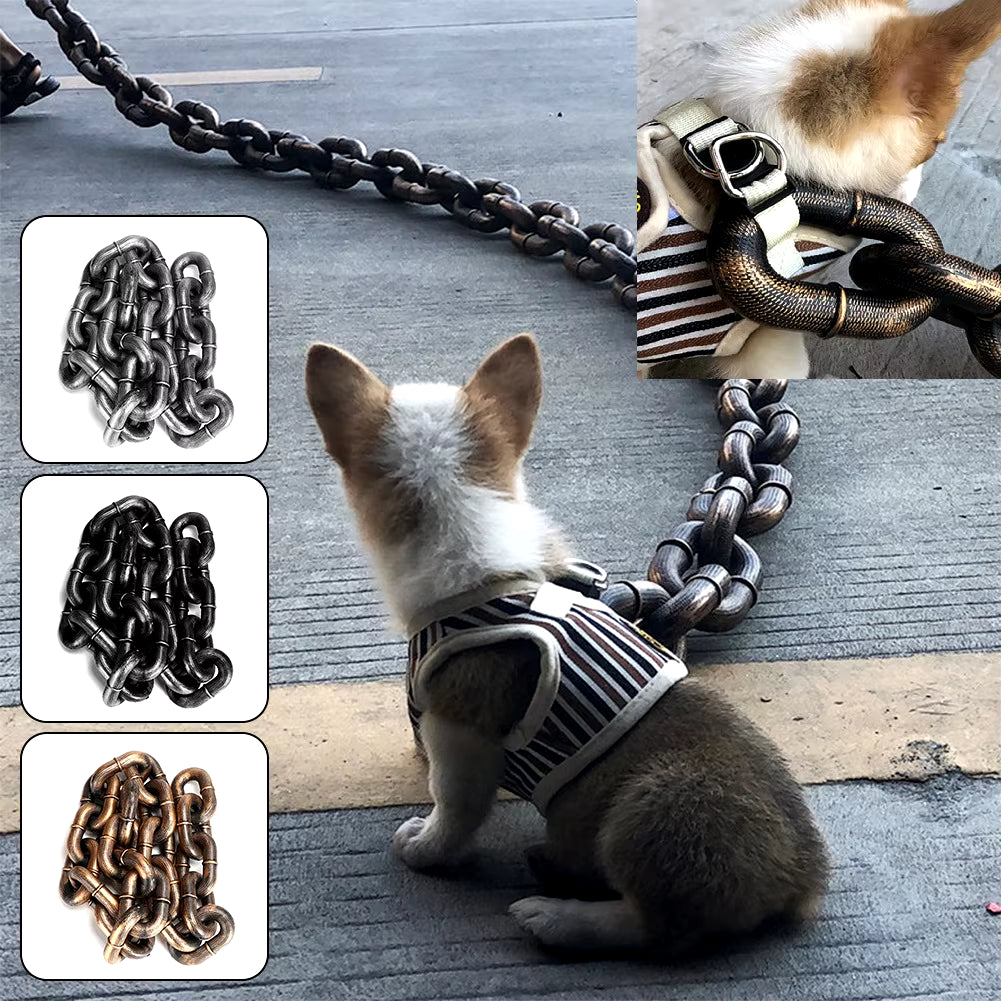 Unleash the Fun with Our Realistic Iron Chain Dog Leash - Perfect for All Breeds!