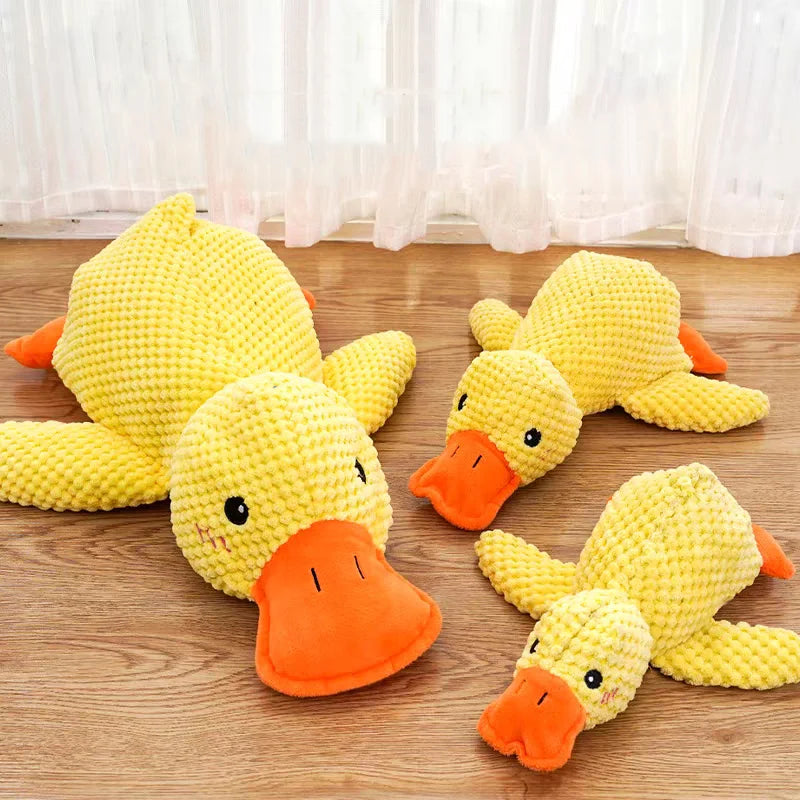 Adorable Cartoon Yellow Duck Plush Dog Toy - Bite Resistant with Soothing Sound for Playtime and Sleep