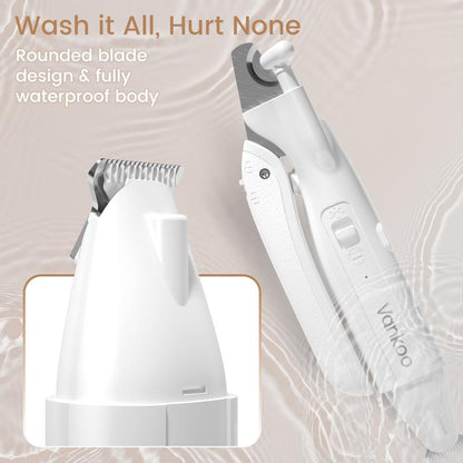Vankoo 2-In-1 LED Dog Nail Clipper & Paw Hair Trimmer – Rechargeable, Waterproof, and Safe Grooming for Dogs & Cats