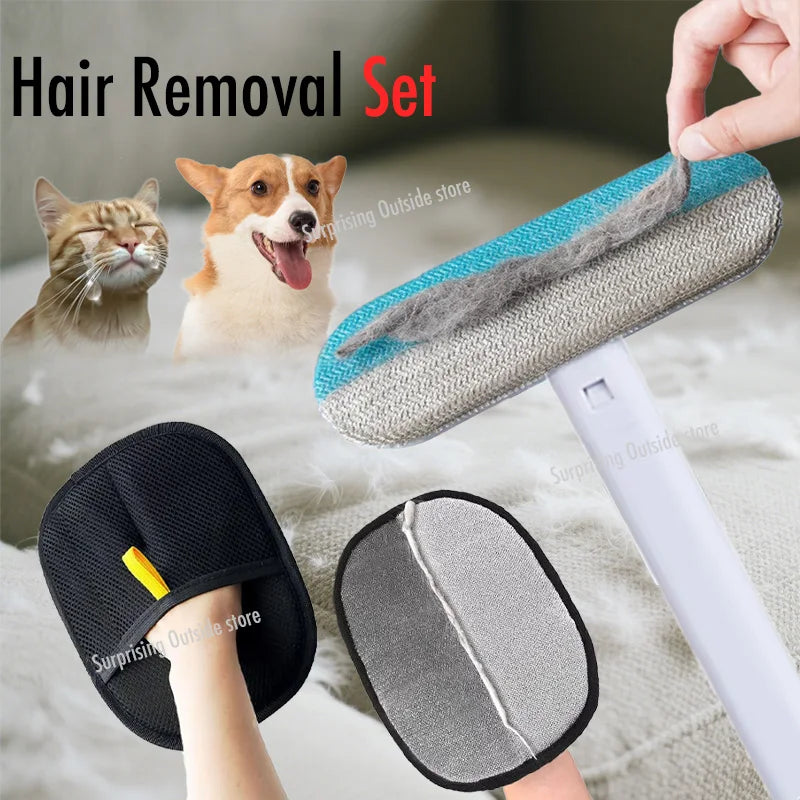 Effortless Pet Hair Removal: Reusable Double-Sided Grooming Gloves for Dogs and Cats - Perfect for Carpets and Sofas